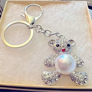Sparkling Teddy Bear Keychain Bling Bag Charm